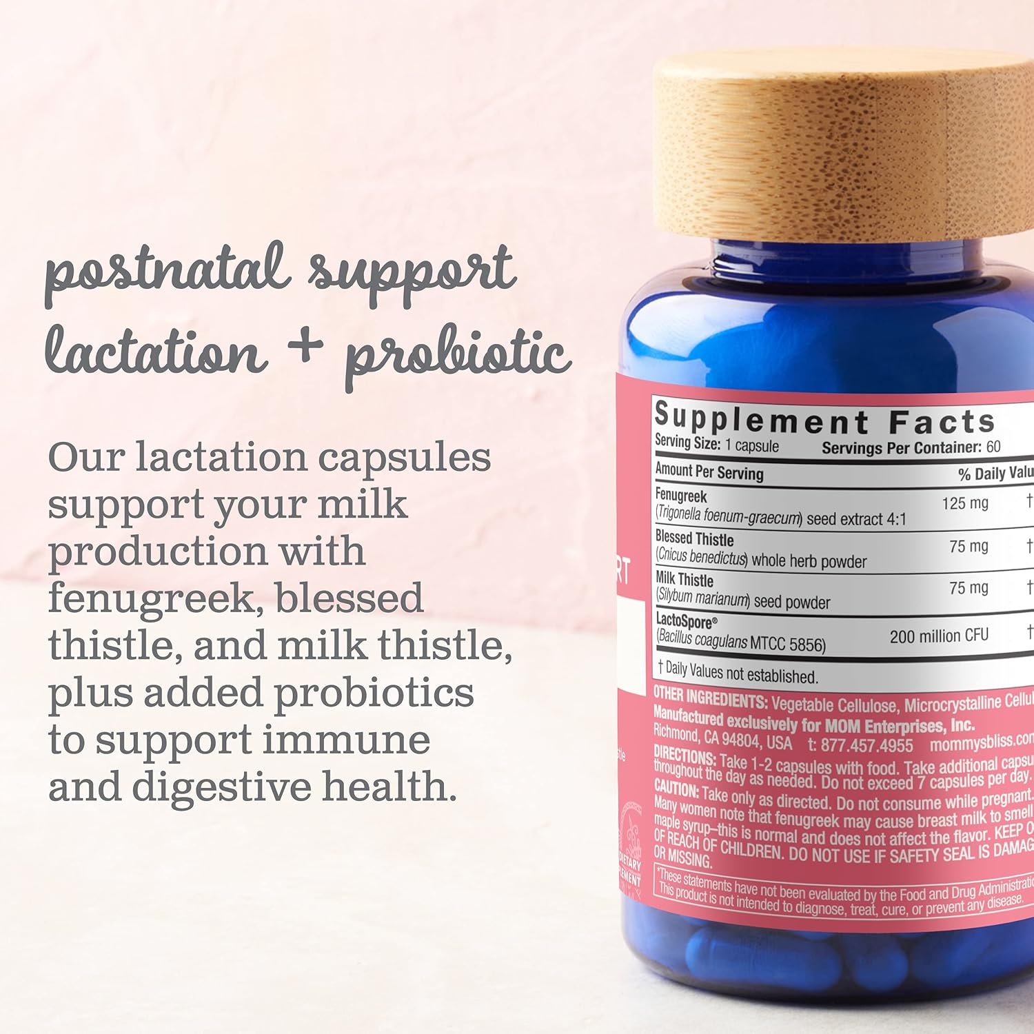 Postnatal Lactation Support Supplement with Probiotics, 60 Servings E684