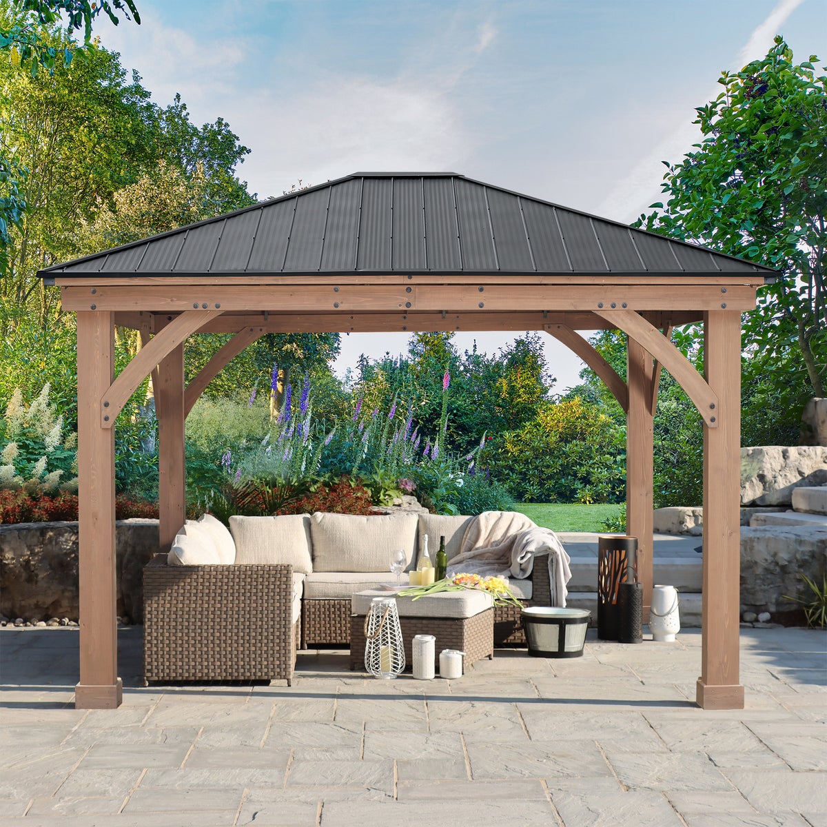 12' x 14' Gazebo with Aluminum Roof N389