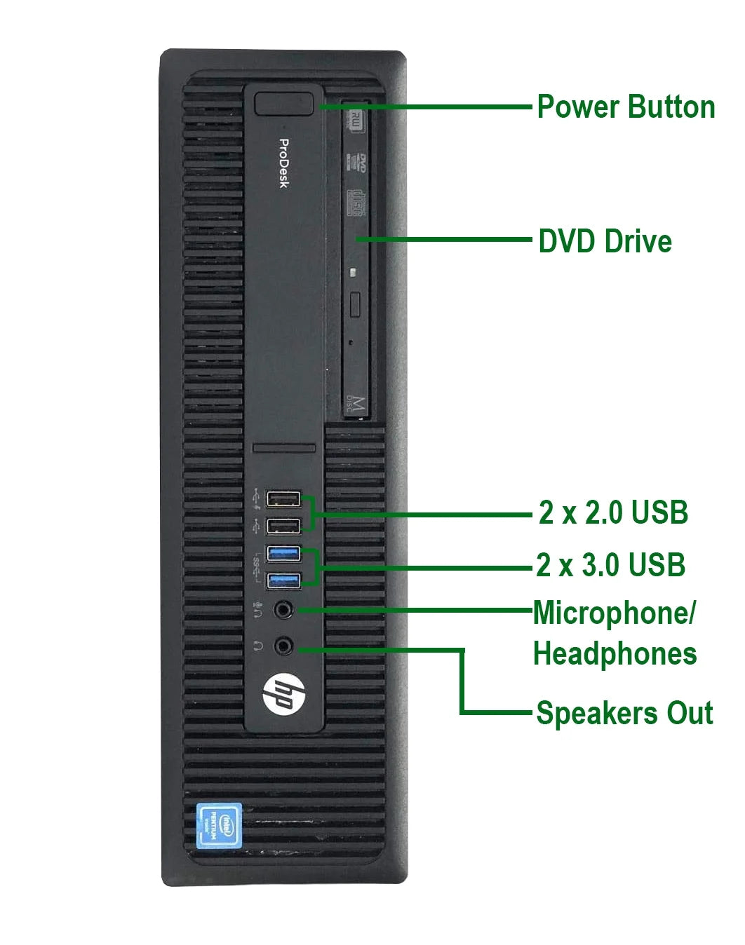 Restored Desktop Computer Core i5 6th, 16GB Ram, 1TB HDD, 24" LCD, Keyboard & Mouse, WiFi, Bluetooth, Win10 Pro E291