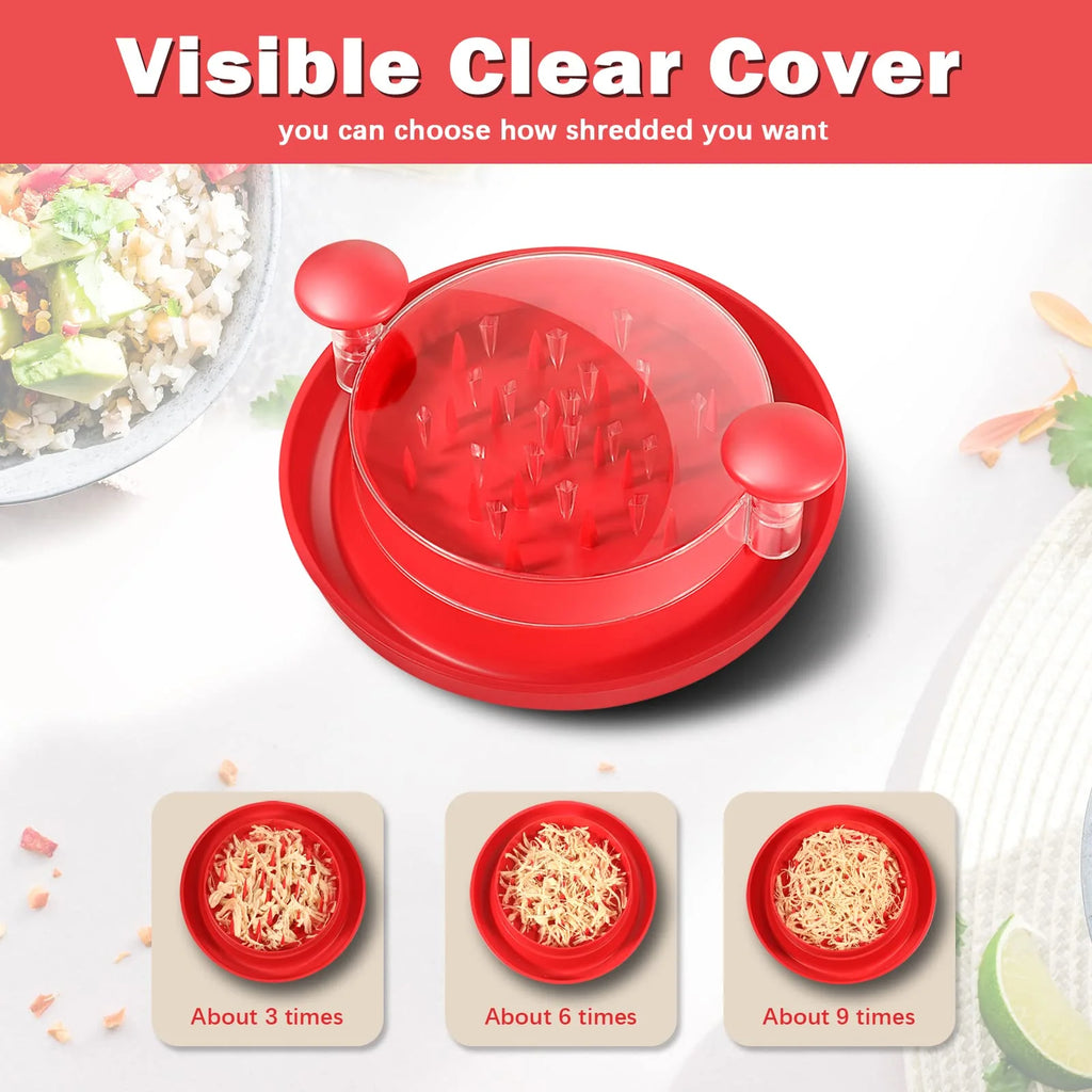Large Meat Shredder Tool with Clear Cover and Non-Skid Base Y116010