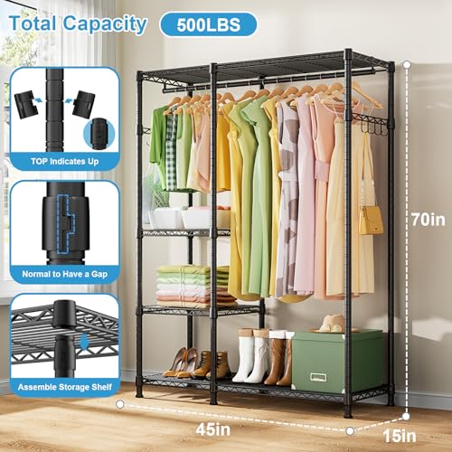 White Heavy Duty Freestanding Clothes Rack L646