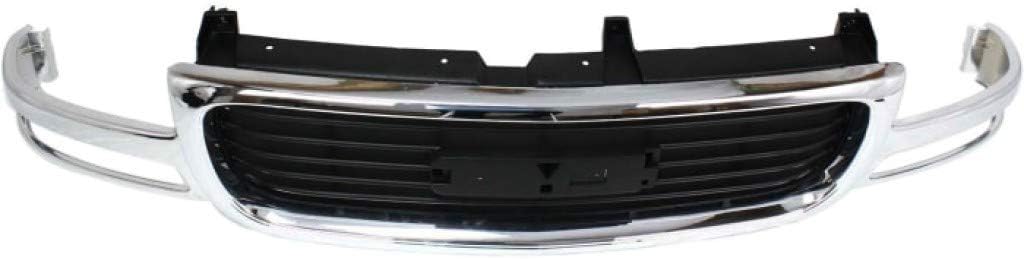 Chrome Shell Painted Black Insert Plastic Grille Assembly H3684