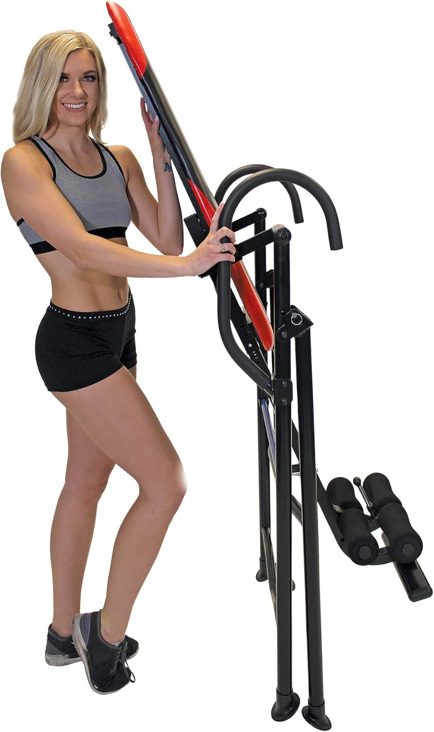 Red Heavy Duty Inversion Table with Adjustable Head Rest & Lumbar Support Pad Y474