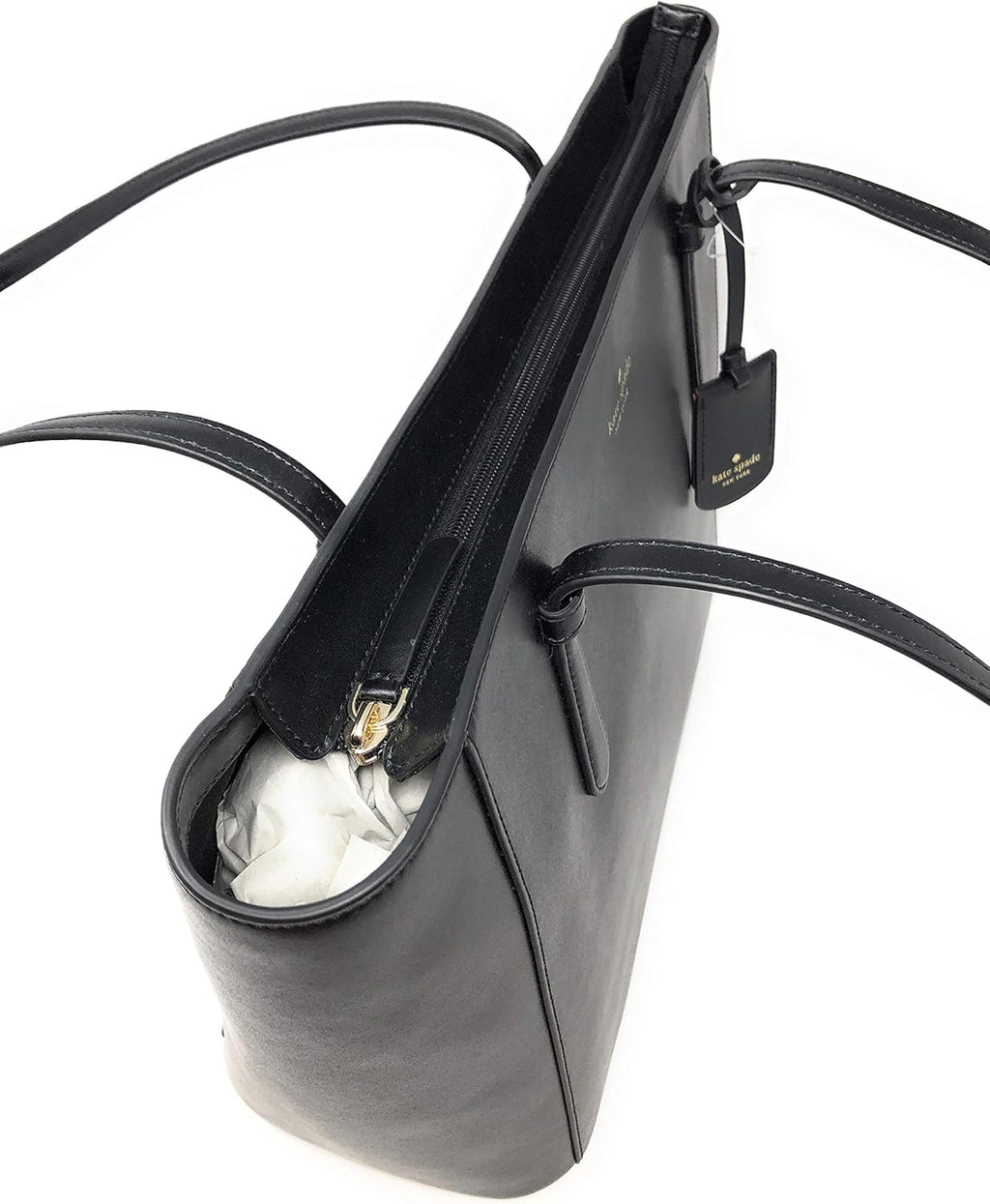 Black Leather Tote Shoulder Bag V5622