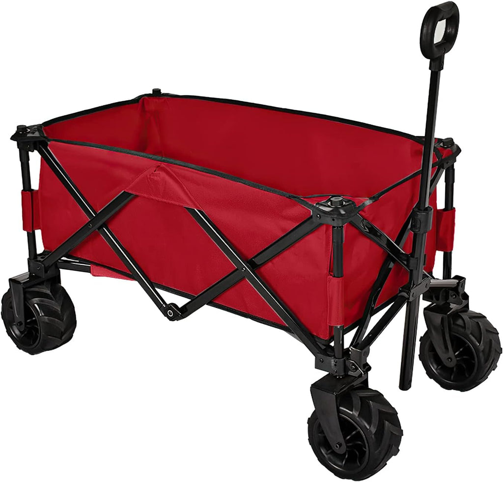 Large Capacity Collapsible Wagon Cart with Big Wheels (Black) W4924