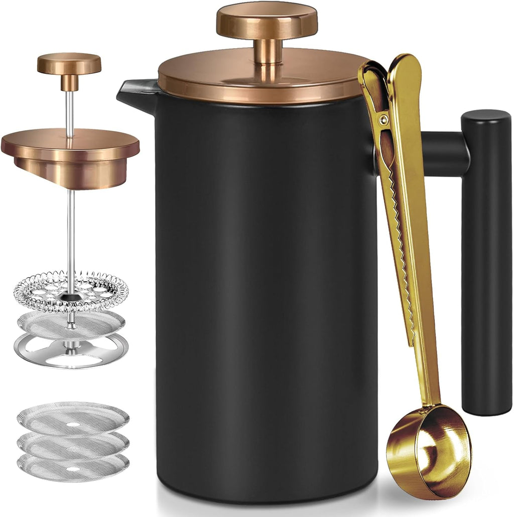 50 Ounce Double-Wall Insulated Stainless Steel French Press O6937