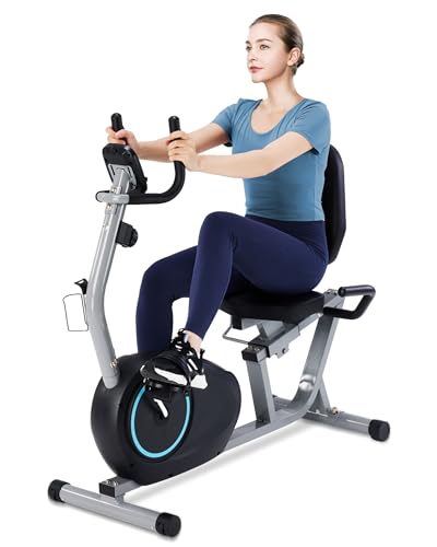 Recumbent Exercise Bike with 400LB Weight Capacity, Pulse Sensor, 16-level Resistance, LCD Monitor S2693