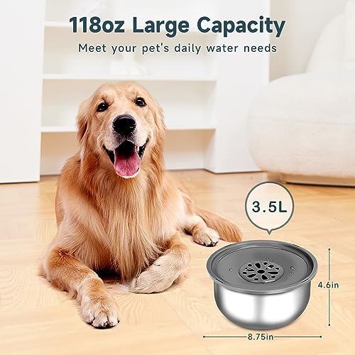 Large Capacity Stainless Steel Dog Water Bowl K239649