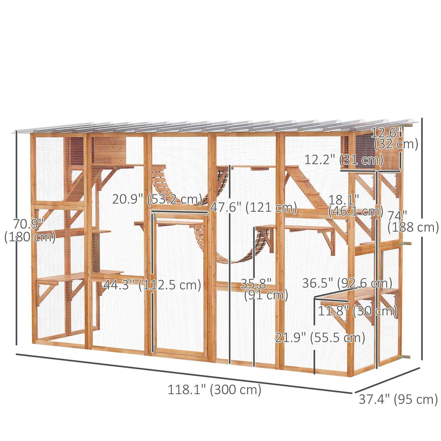 Outdoor Cat House Wooden Catio J908