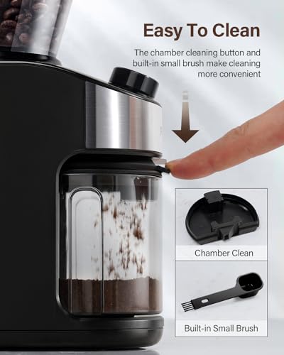 Burr Coffee Grinder Electric with 32 Grinding Sizes, 40 Seconds Adjustable Electronic Timer Y82056