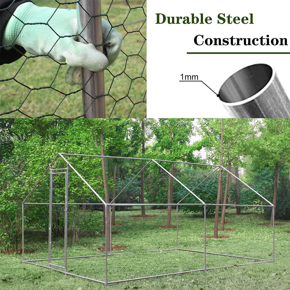 Large Metal Chicken Coop with Waterproof Cover (10' L x 13 W x 6.56' H) G426928