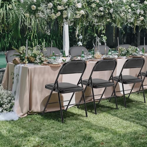 12 Pack Leather Padded Metal Folding Chairs A761525