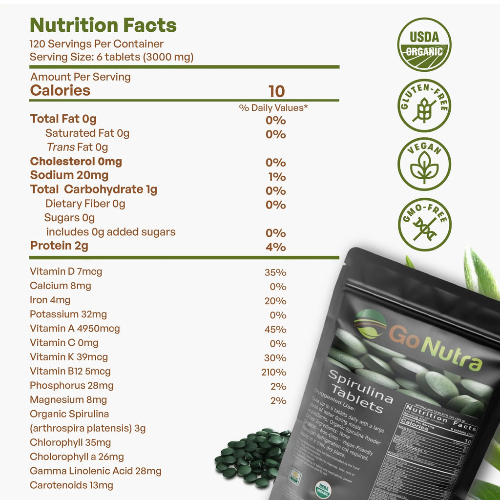 3000mg Spirulina Tablets, 720 Tablets F175