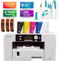 White Sublimation Printer Starter Bundle with Paper, Inks, Tapes, Dust Cover & 7-Piece Craft Tool Set V939338