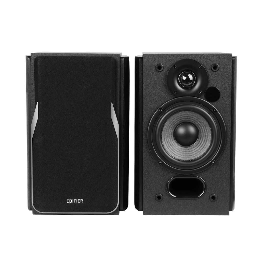 Black Powered Bookshelf Speakers, 2.0 Stereo Active Near Field Monitors, 42 Watts RMS W73902