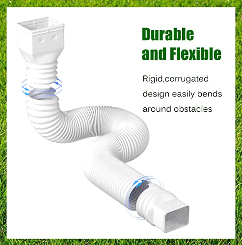 2 Pack Flexible Black Rain Gutter Downspout Extensions Y70944