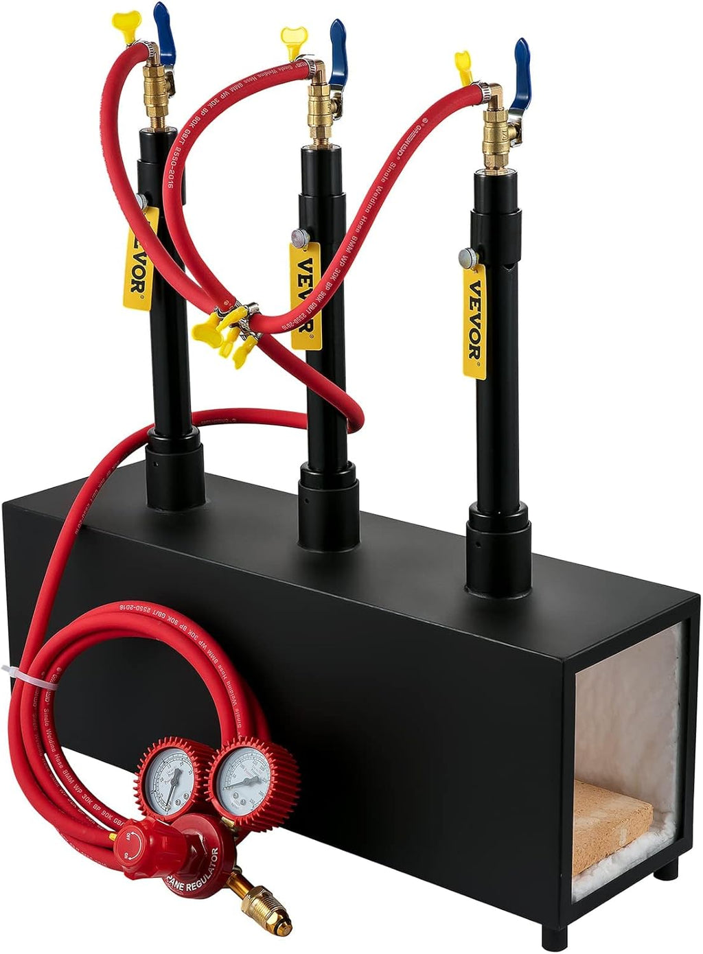 Portable Propane Forge Three Burners Open Structure Square Metal Blacksmithing Forge R14742