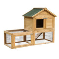 53 inch Wooden Chicken Coop Rabbit Playpen Hutch Pet House Poultry Cage with Outdoor Run Y189836