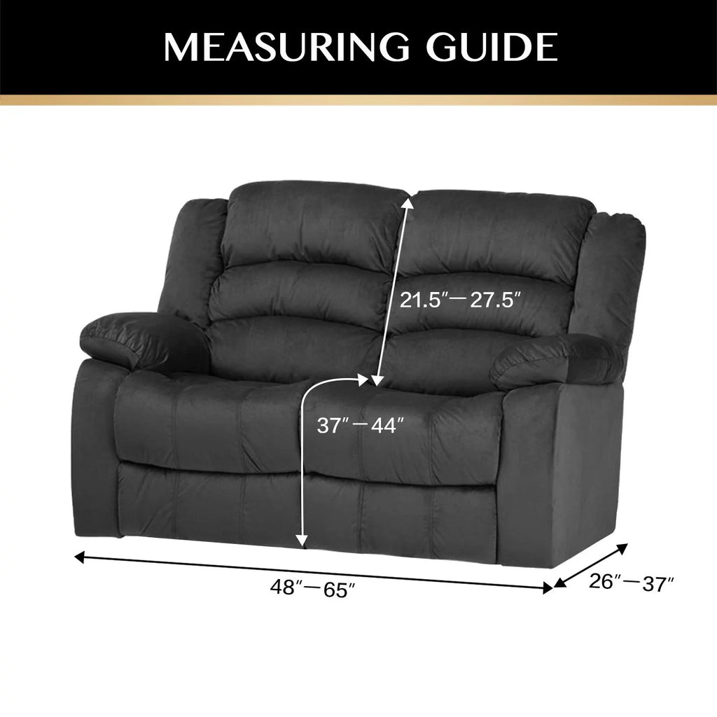 Velvet Stretch Recliner Sofa Cover (Navy) J8516