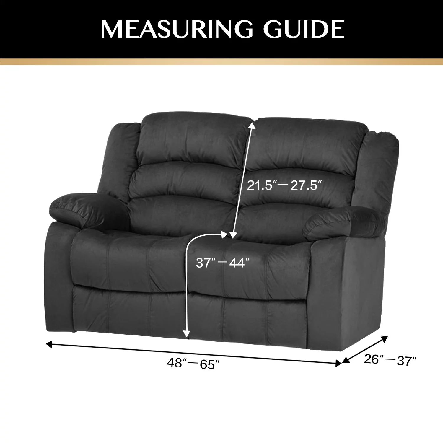 Velvet Stretch Recliner Sofa Cover (Navy) J8516