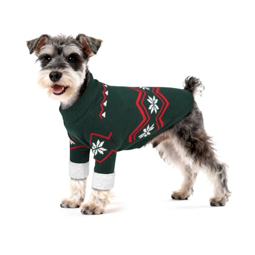 XXL Dog Knit Turtleneck Pullover with Leash Hole H7289