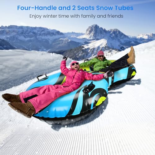 Snow Tube Sled Heavy Duty Large Inflatable with Towable Rope G684