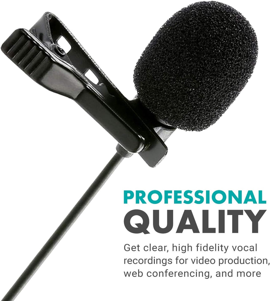 USB Lavalier Lapel Clip-on Omnidirectional Computer Microphone (20-Foot Cord) R1227