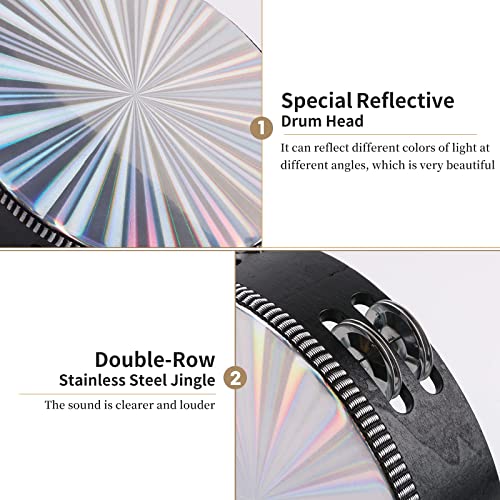 10 inch Tambourine with Double Row Jingle Handheld Percussion R62589