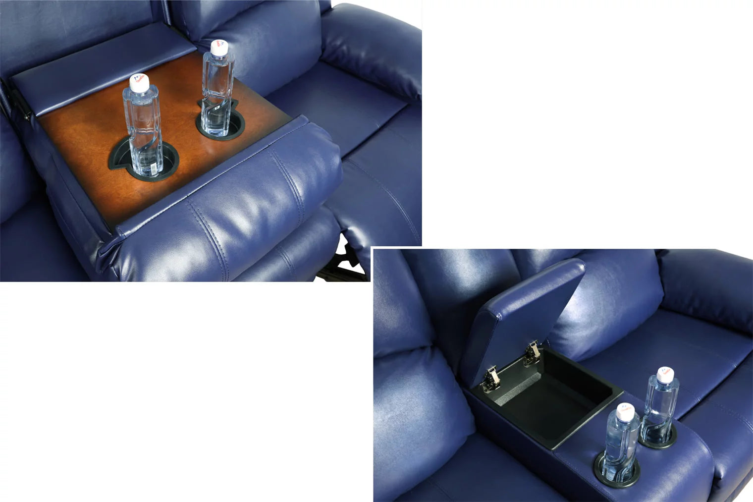 2 PCS Blue Bonded Leather Sofa & Loveseat Set B10204