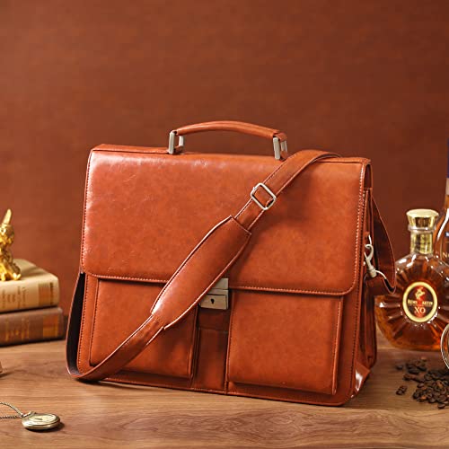 PU Leather Attache Briefcase Messenger Bag L500768