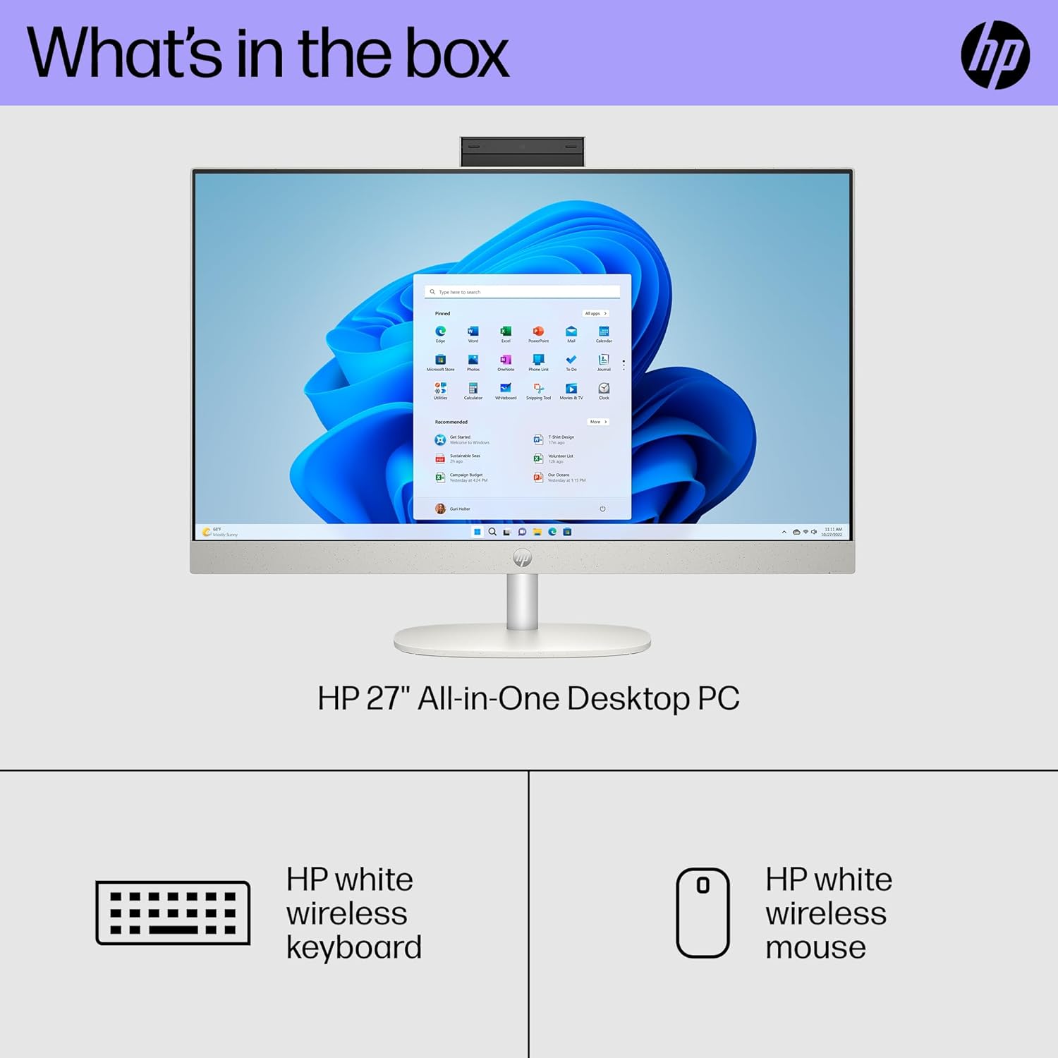 27" All-in-One Desktop Computer, FHD IPS Touchscreen, Intel Core Ultra 7, 64GB DDR5, 1TB SSD, Wi-Fi 6, Windows 11 Home K5233