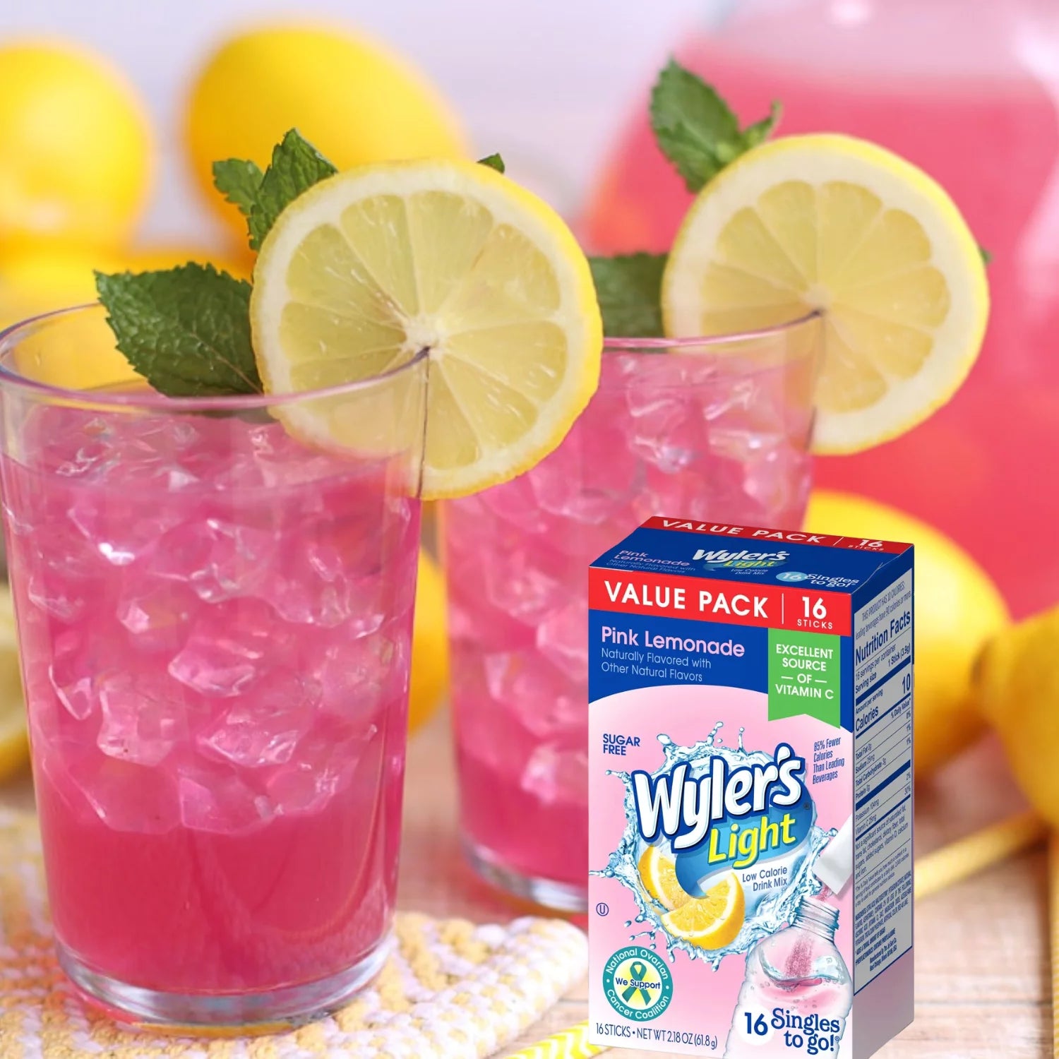 Pink Lemonade Powdered Drink Mix 16 Stick M990571