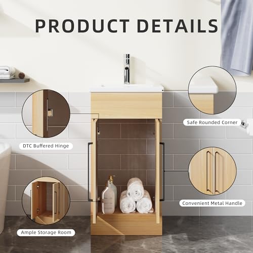 16” White Bathroom Vanity Sink Combo with 2 Doors K442498