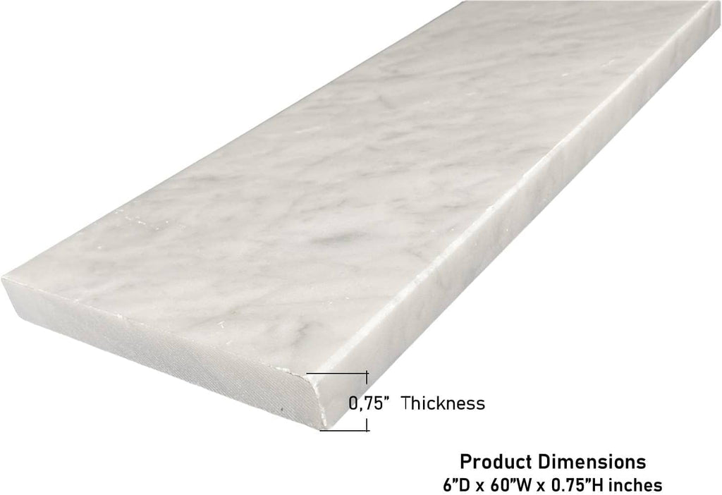 Polished Carrara Marble Floor Threshold (4'' x 48") T525