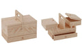 Wood Cantilever Sewing Box with 3 Compartments and Drawer R439848