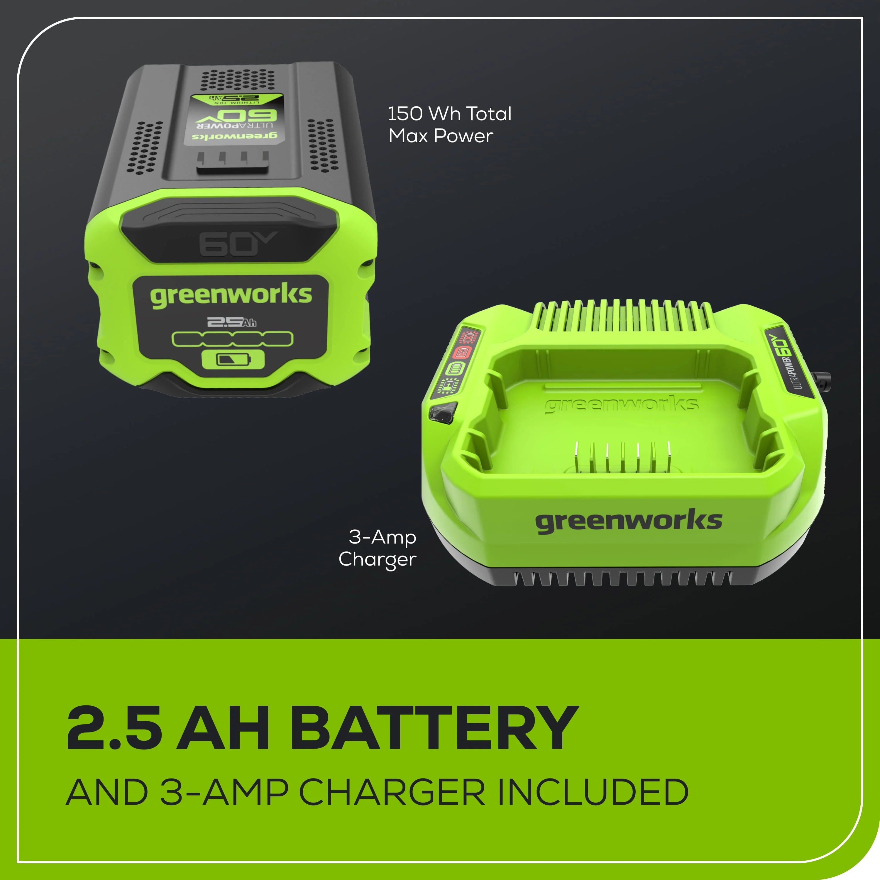 60V 8 Edger with 2.5 Ah Battery & Charger U821