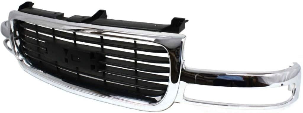 Chrome Shell Painted Black Insert Plastic Grille Assembly H3684