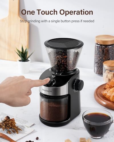 Burr Coffee Grinder Electric with 32 Grinding Sizes, 40 Seconds Adjustable Electronic Timer Y82056