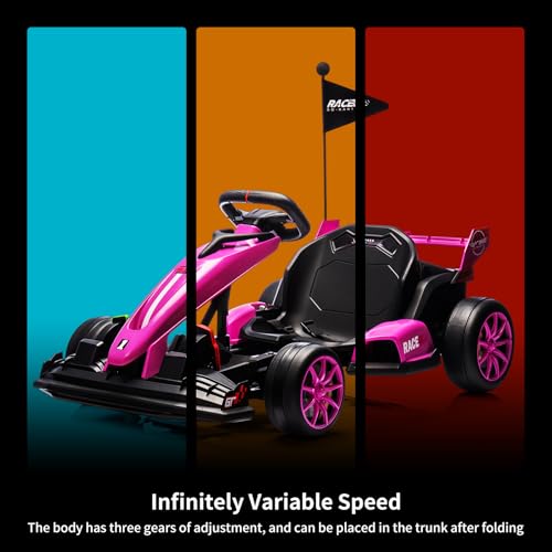 24V Electric Drift Kart with Adjustable Seat & EVA Silent Wheels N7240