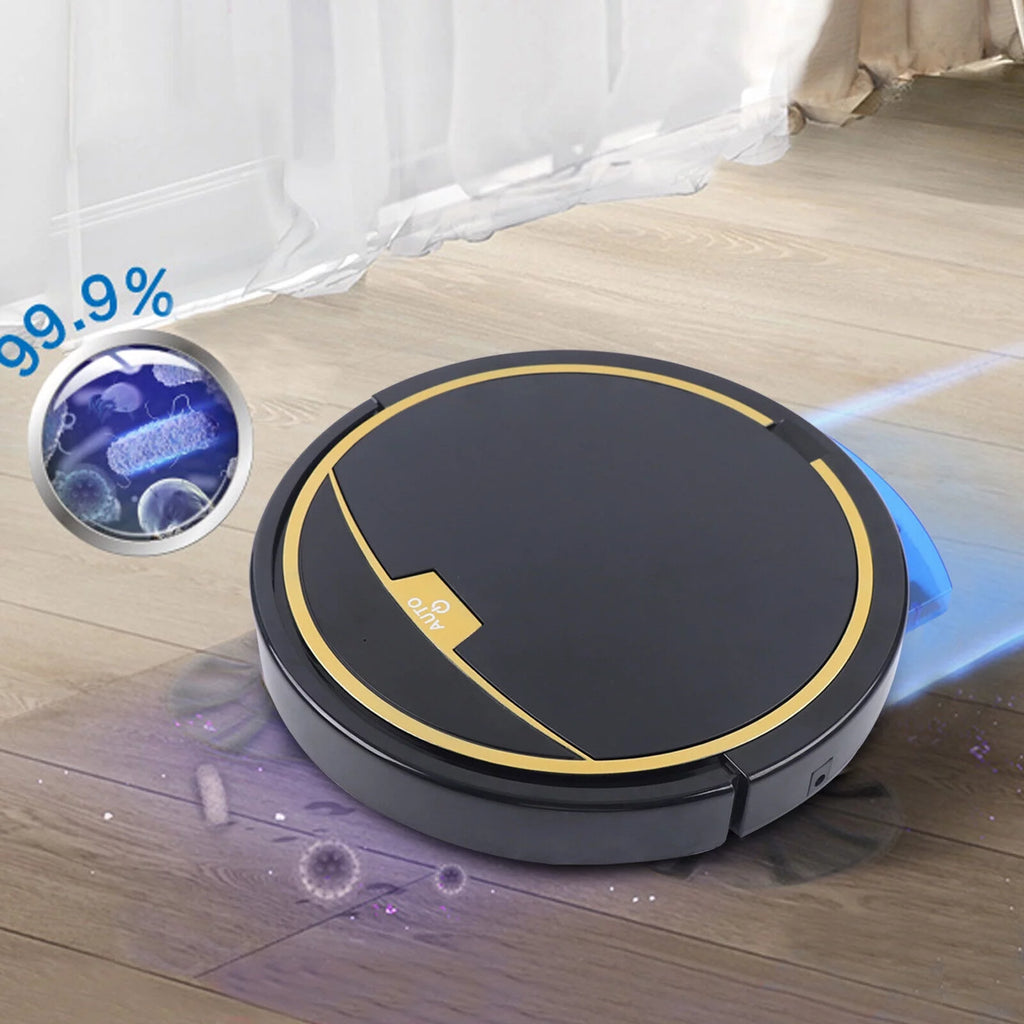 15W Rechargeable Black Robot Vacuum Cleaner 3in1 A141939