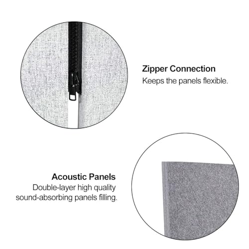 3 Panels Freestanding Acoustic Room Divider Greens H87474