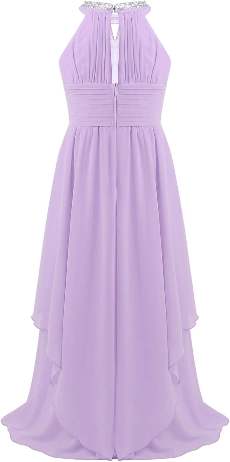 Lavender Floral Lace Long Romper Dress C7644
