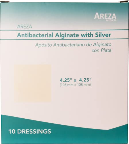 Silver Alginate 4.25"x4.25" Sterile Wound Dressings, 5 Per Box I9293