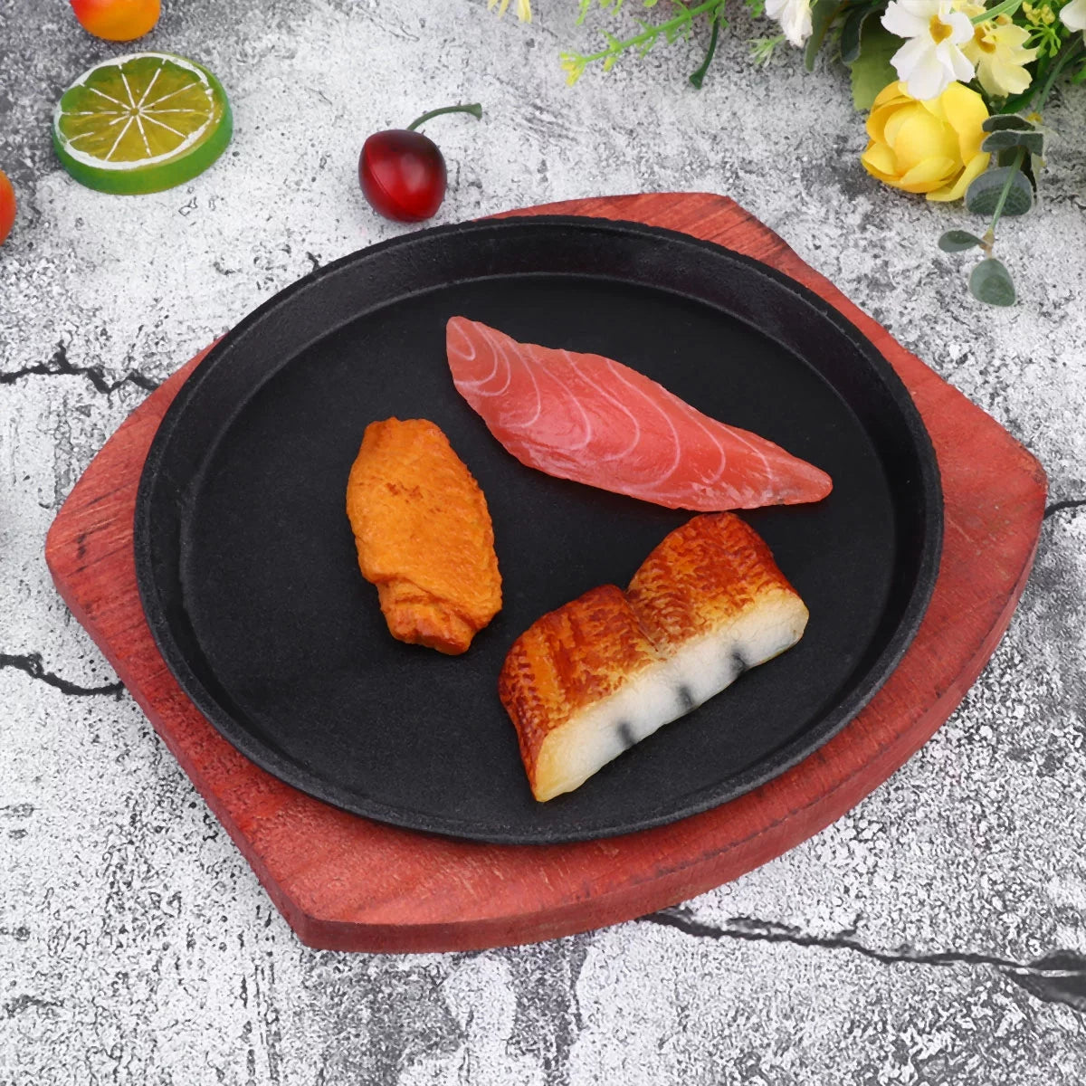 Cast Iron Sizzling Skillet Set A713