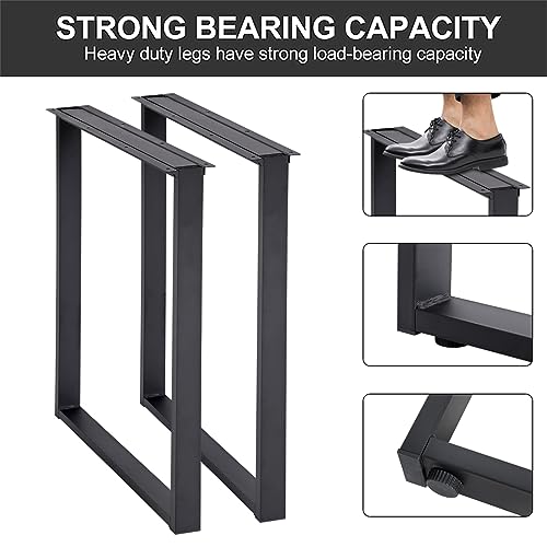 28 Inches Tall H-Shape Steel Desk Table Legs 2 Pack Matte Black N75050