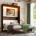 Queen Size Wood Wall Bed with LED Lights U768