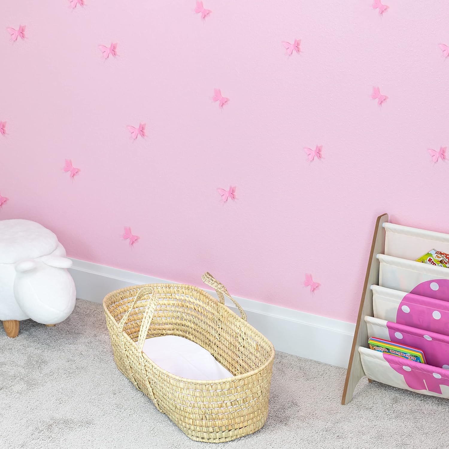 Natural Wicker Moses Basket with Mattress and Sheet Q313895