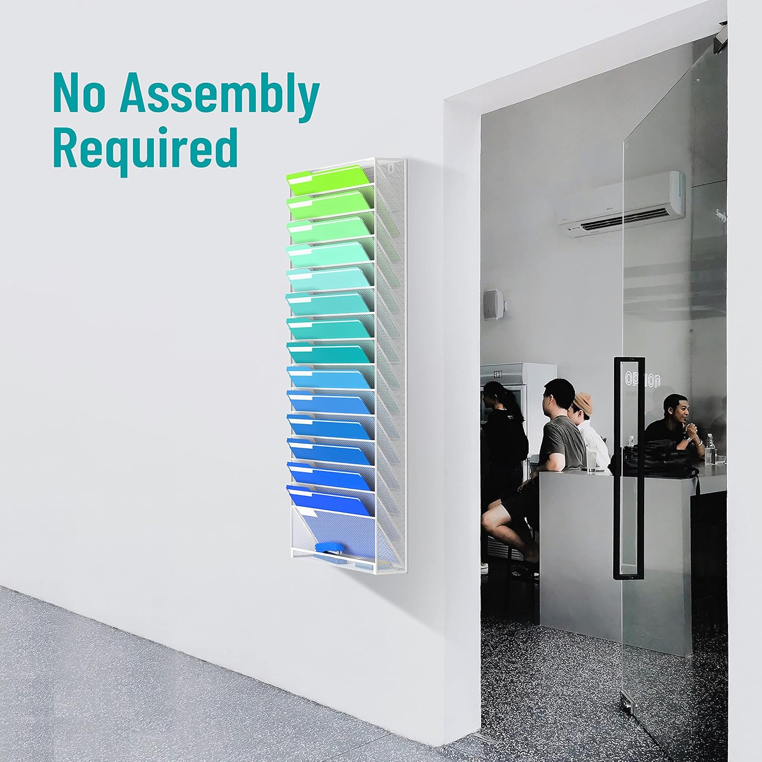 16-Tier White Mesh Wall File Organizer N8241