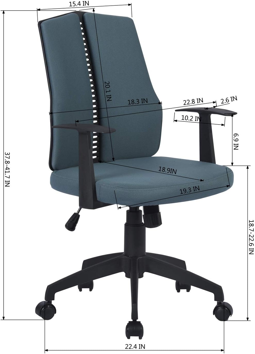 Dark Blue Ergonomic Swivel Rolling Desk Chair N104287