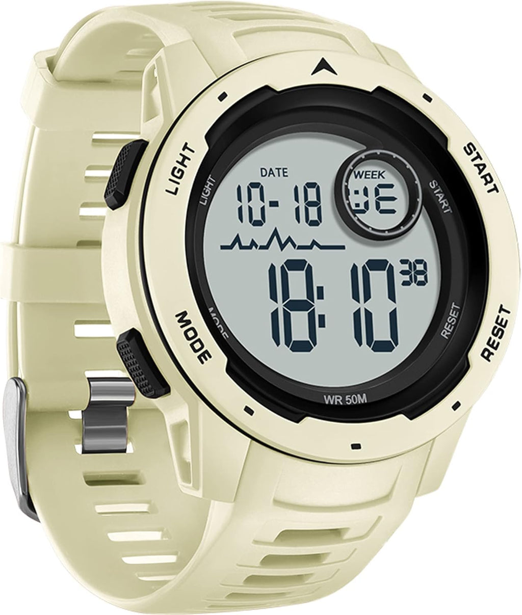 Mens Digital Sports Watch Solar Powered Waterproof Stopwatch M79074